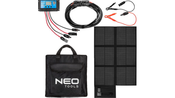 Ładowarka solarna przenośny panel słoneczny 120W 2x USB Typ-A 1x USB Typ-C regulator napięcia w zestawie z przewodem 5m