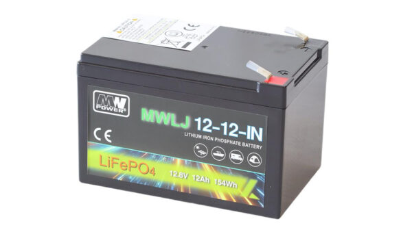 MWLJ 12-12-IN: akumulator LiFePO4 12.8V/12Ah IN / LiFePO4 battery 12.8V/12Ah IN - (152x98x97mm)