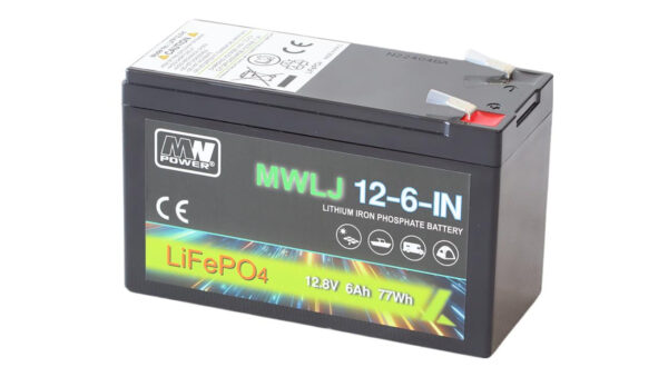 MWLJ 12-6-IN: akumulator LiFePO4 12.8V/6Ah IN / LiFePo4 battery 12.8V/6Ah IN - (152x65x97mm)