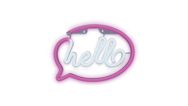 Neon LED HELLO róż biały Bat + USB FLNE15 Forever Light
