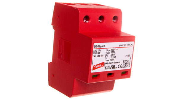Ogranicznik przepięć C Typ 2 do ochrony instalacji PV 600V DC 3P 12
