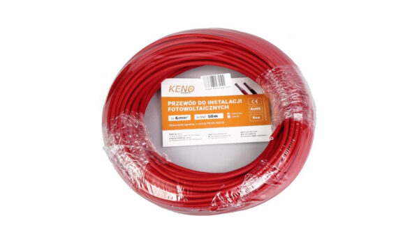 Przewod KENO 6mm2 czerwony opakowanie 50m KABEL-6MM-RED-50M