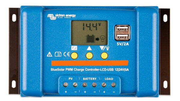 Regulator Ładowania BlueSolar PWM LCDiUSB 12/24V (5A) - SCC010005050