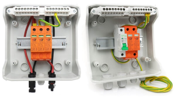 Rozdzielnica PV 1000V DC-AC 1 string B20 1-FAZ fotowoltaika. Rozdzielnica ETI 1x8 wyposażona
