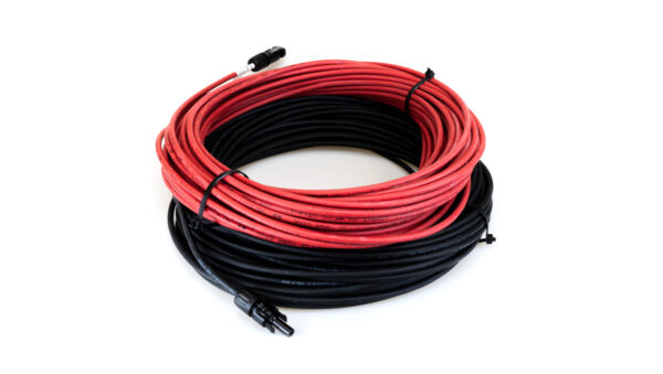 SET 6mm2 Kabel fotowoltaiczny Czerwony Czarny MC4 + WTYCZKA PV 2x30m